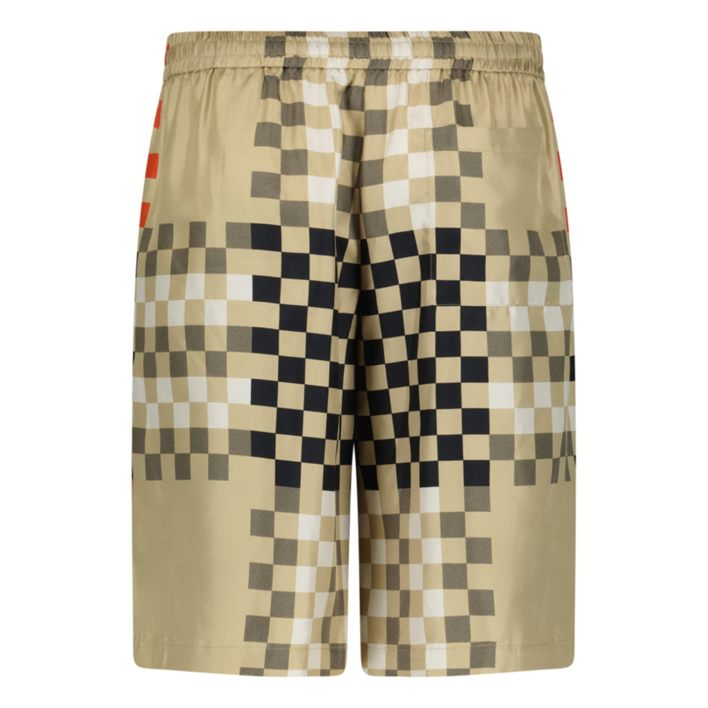 Burberry 'Bradeston' Silk Pixel Check Shorts Brown - Boinclo ltd - Outlet Sale Under Retail