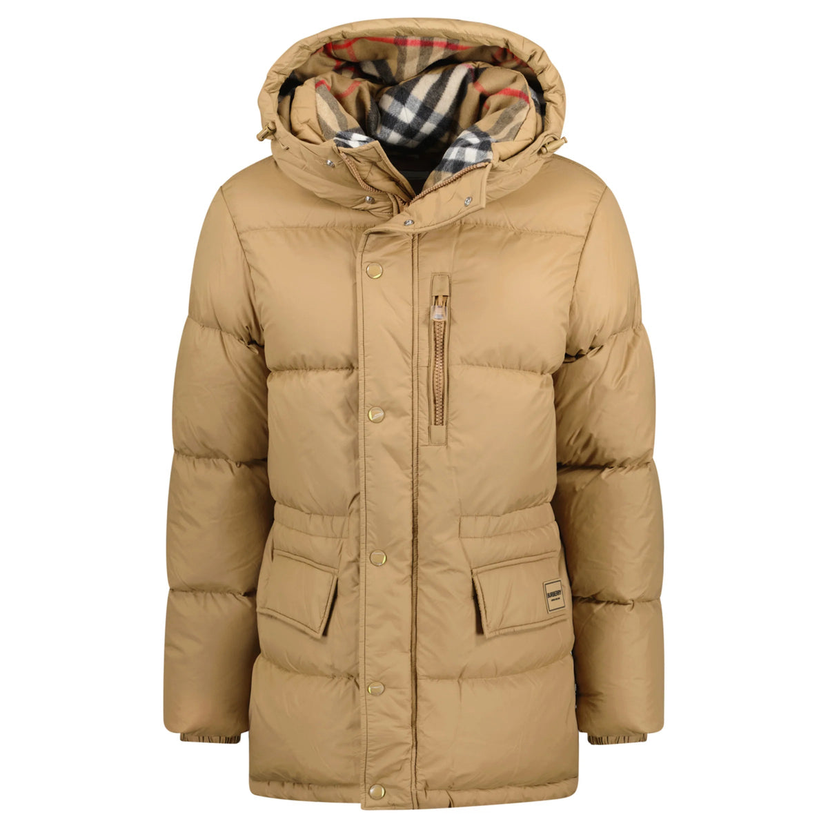 Burberry Haworth Mid Length Down Puffer Jacket Beige Outlet Sale Always Under Retail Boinclo