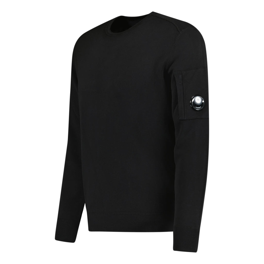 CP Company Arm Lens Terry Knitted Sweatshirt Black - Boinclo ltd - Outlet Sale Under Retail