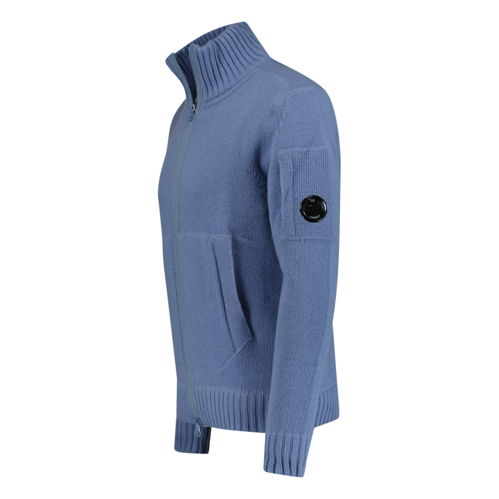 CP Company Arm Lens Wool Knit Jumper Blue - Boinclo ltd - Outlet Sale Under Retail