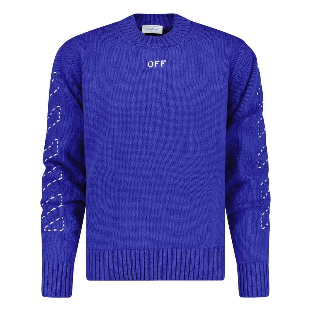 Off-White Knitted Jumper Blue - Boinclo ltd - Outlet Sale Under Retail