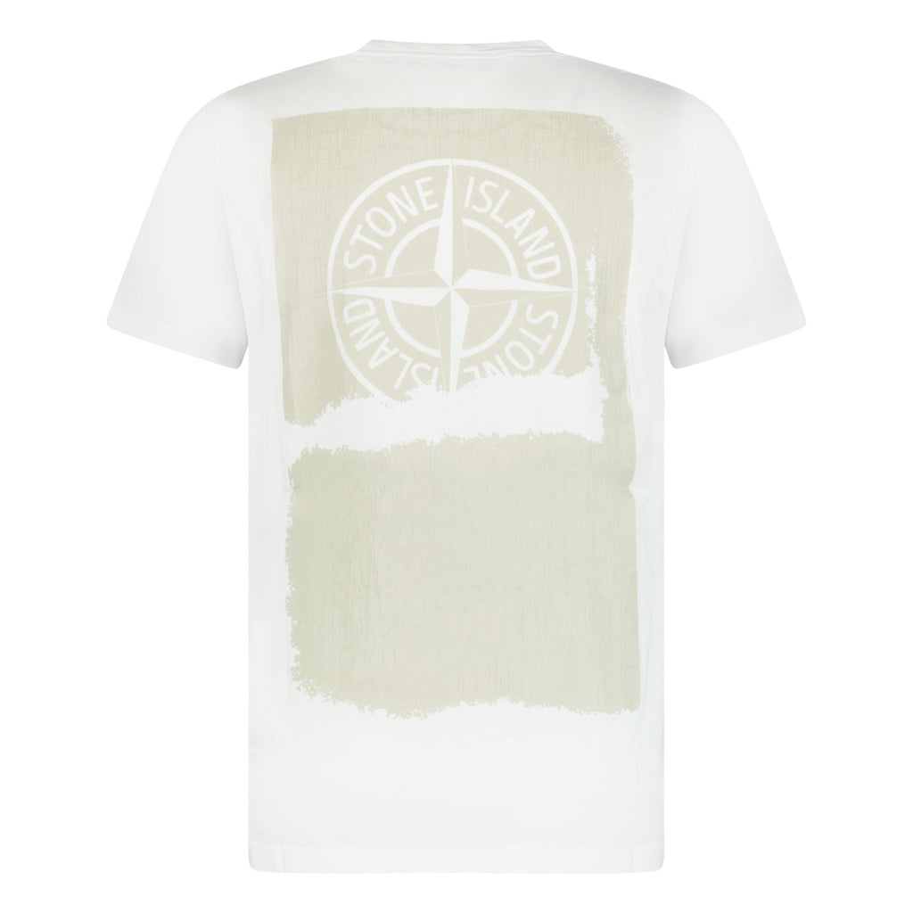 Stone Island Compass Print Beige T-Shirt White - Boinclo ltd - Outlet Sale Under Retail