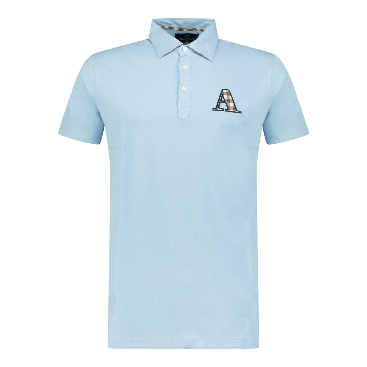 Aquascutum A Check Embroidery Logo T-Shirt Blue | Boinclo ltd