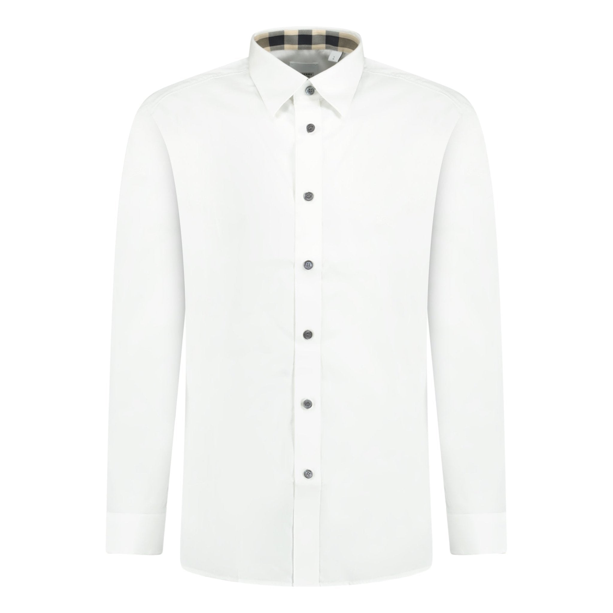 Burberry Classic Check Neck Cambridge Shirt White