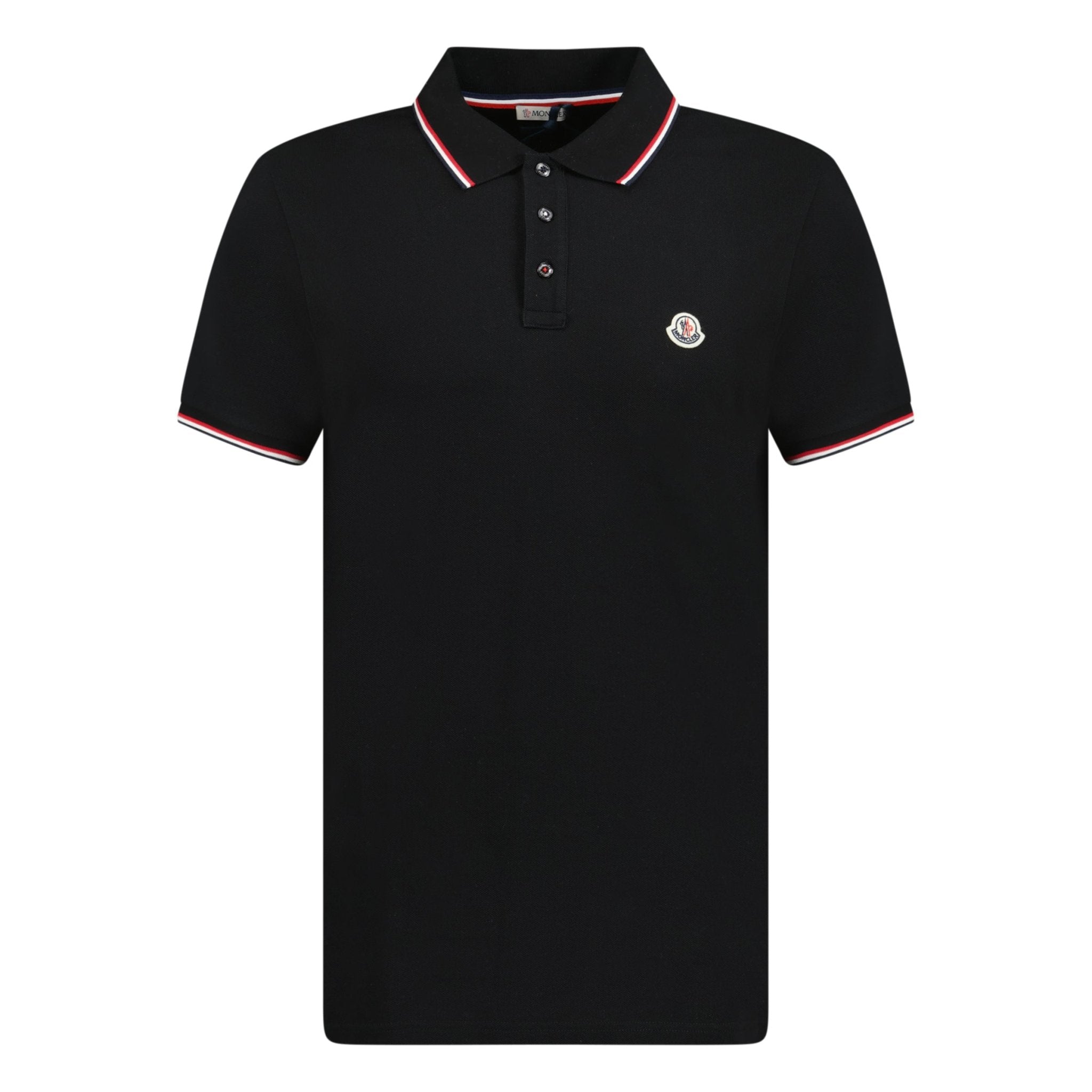 Moncler Trim Logo Polo T-Shirt Black