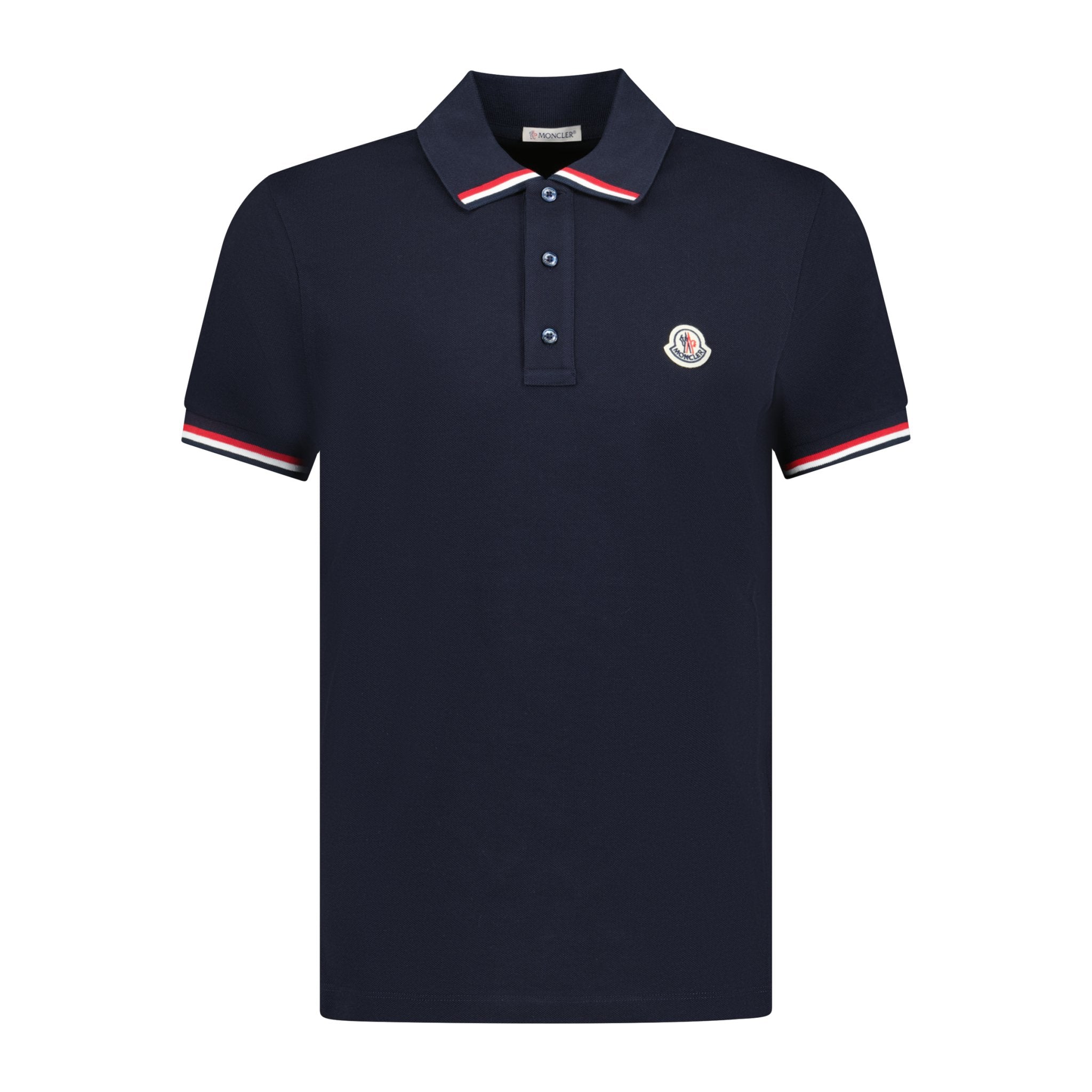 Moncler Trim Logo Polo T-Shirt Navy