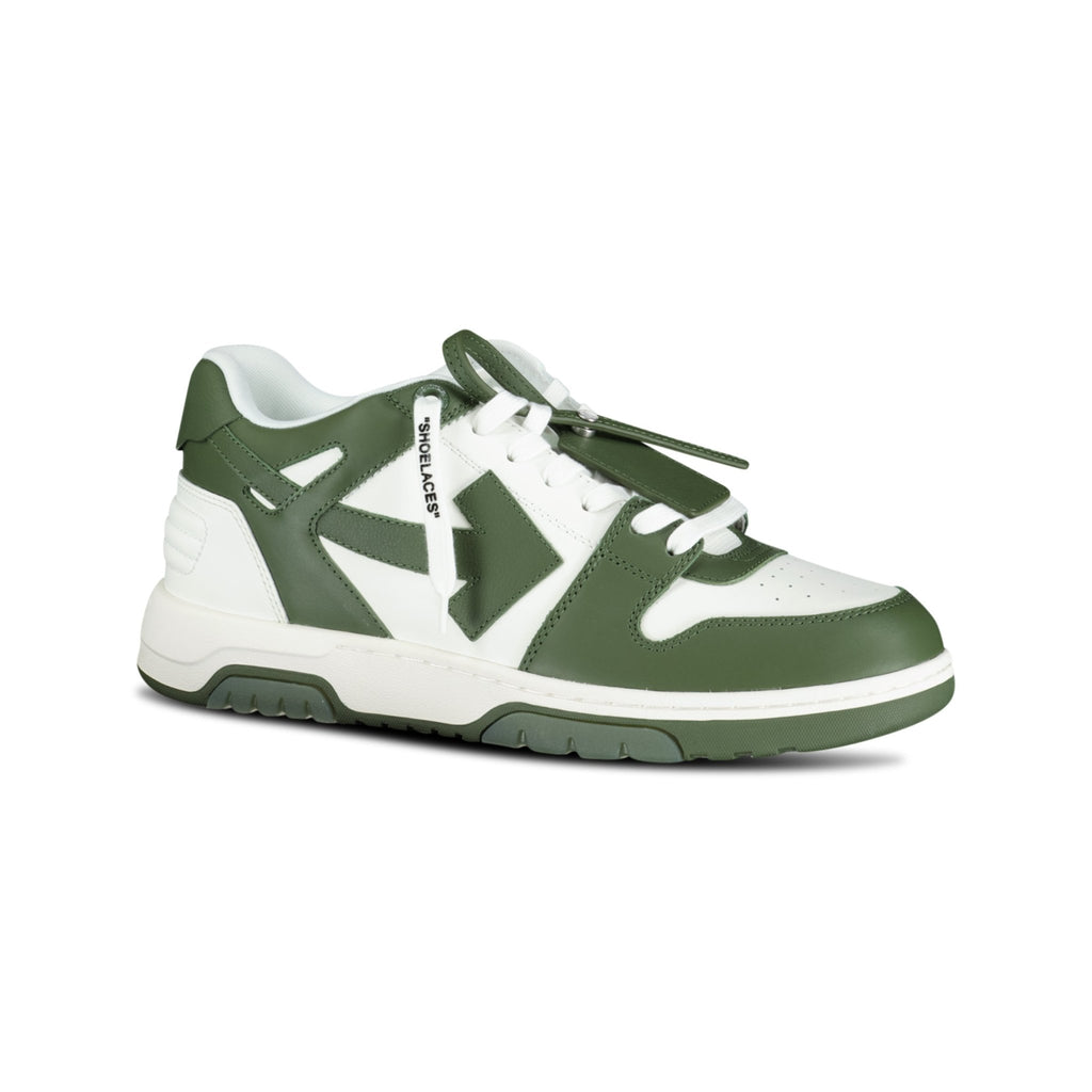 OFF-WHITE Out Of Office Low-Top leather Trainers Khaki & White - Boinclo ltd - Outlet Sale Under Retail
