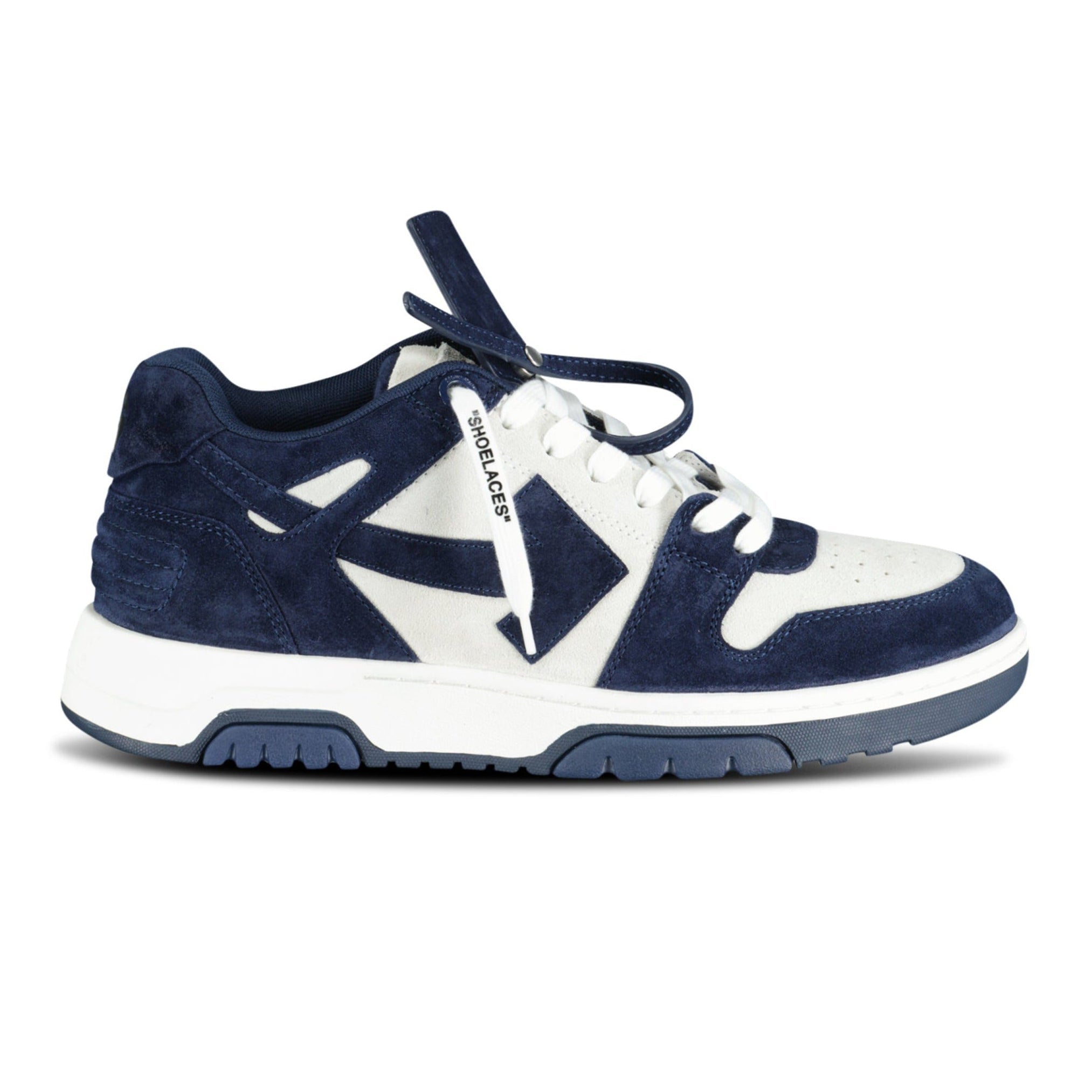 OFF-WHITE Out Of Office Low-Top Suede Trainers Navy & White