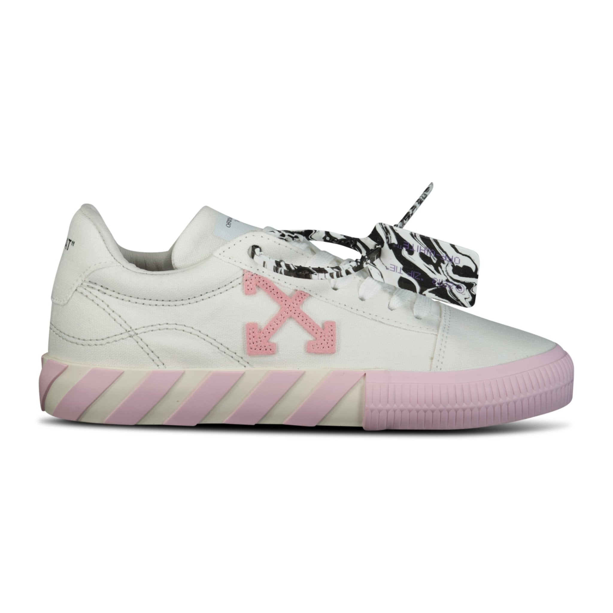 (Womens) Off-White Vulcanized Low Top Trainers White & Pink
