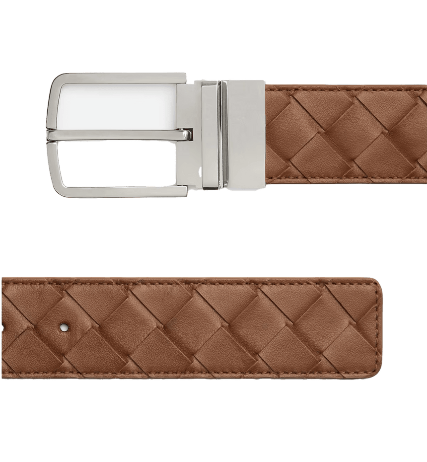 Bottega Veneta Intrecciato Leather Belt in Brown - Boinclo - Outlet Sale Under Retail