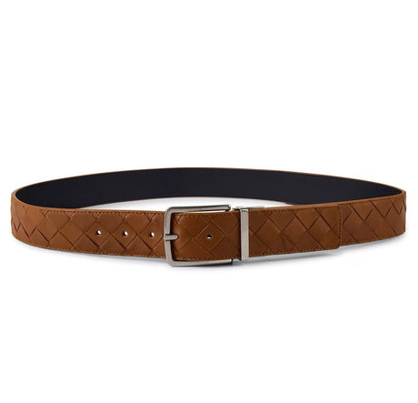 Bottega Veneta Intrecciato Leather Belt in Brown - Boinclo - Outlet Sale Under Retail