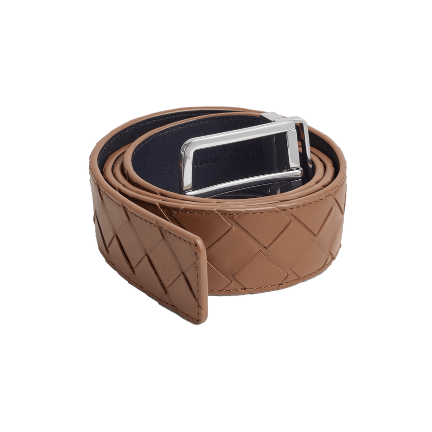 Bottega Veneta Intrecciato Leather Belt in Brown - Boinclo - Outlet Sale Under Retail