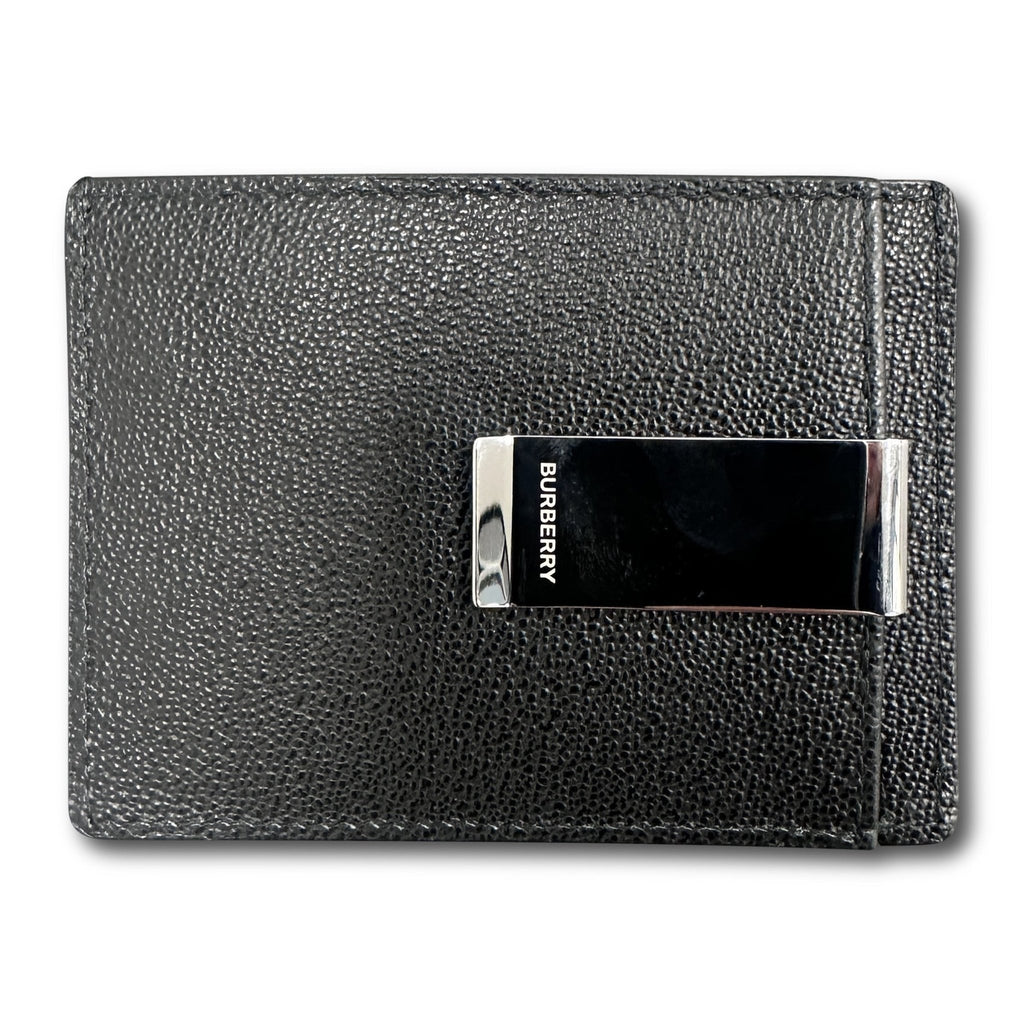 Burberry 'Chase' Leather Card Holder with Money Clip Black - Boinclo ltd - Outlet Sale Under Retail