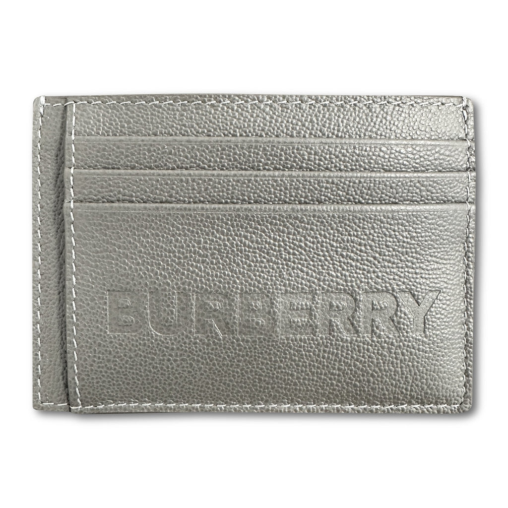 Burberry 'Chase' Leather Card Holder with Money Clip Grey - Boinclo ltd - Outlet Sale Under Retail