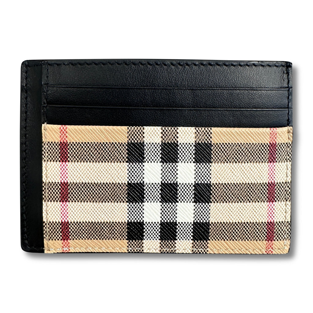 Burberry 'Chase' Leather Classic Check Card Holder with Money Clip - Boinclo ltd - Outlet Sale Under Retail
