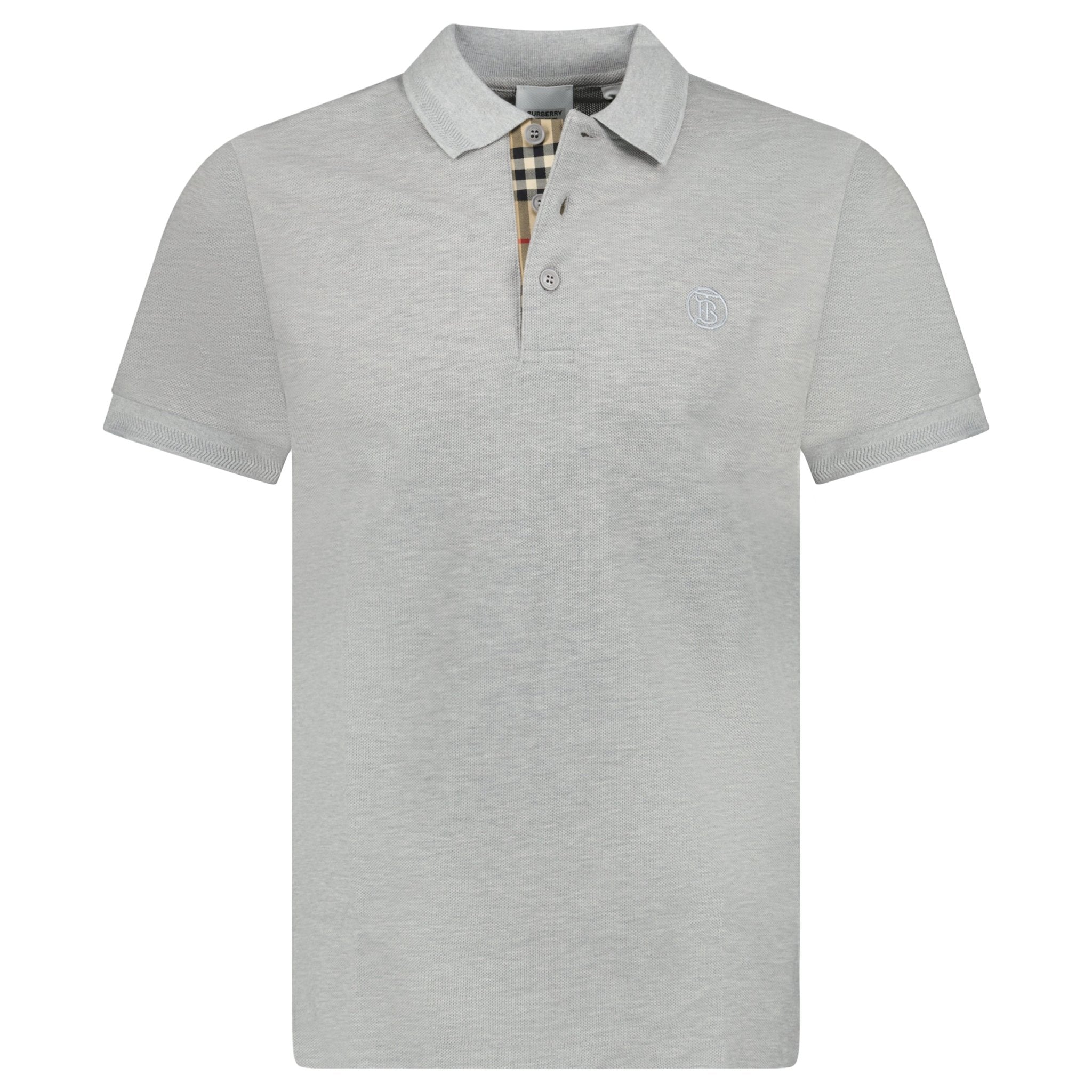 Color variation of 'Eddie' TB Check Placket Polo-Shirt Grey