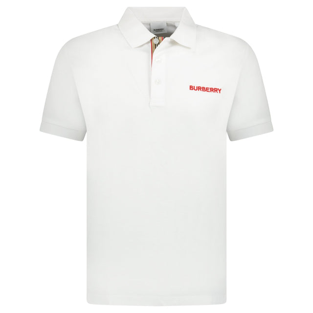 Burberry 'Hartford' Embroidery Logo Check Polo White - Boinclo - Outlet Sale Under Retail