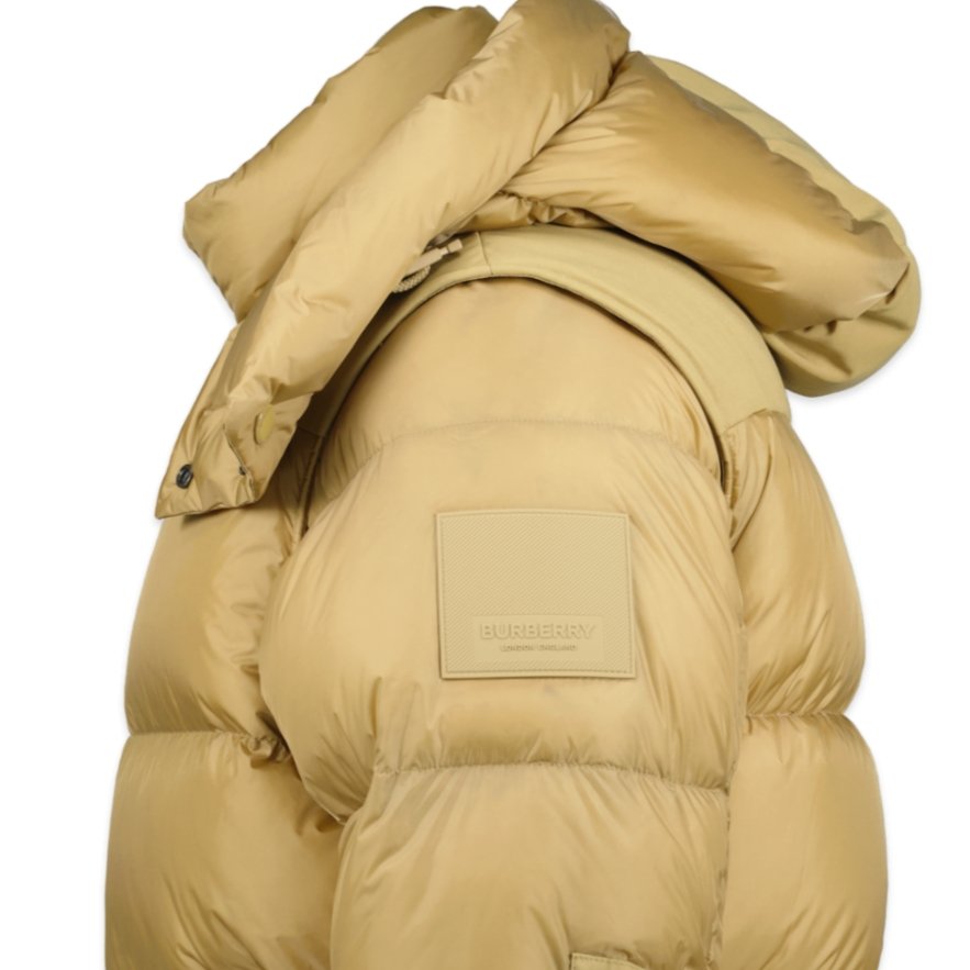 Burberry Leeds Detachable Sleeve Hooded Down Jacket Honey Outlet Sale Always Under Retail Boinclo