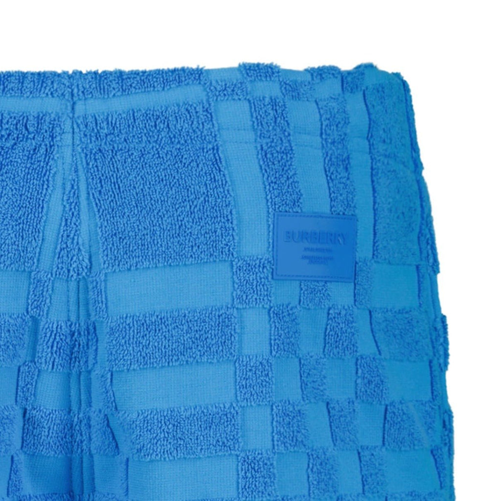 Burberry 'Morden' Check Knit Cotton Terry Shorts Blue - Boinclo ltd - Outlet Sale Under Retail