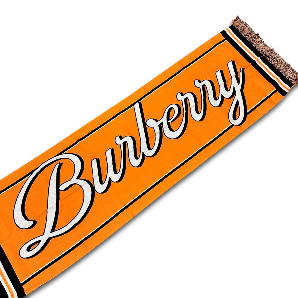 Burberry Organic Cotton BBY Scrift Scarf Orange - Boinclo ltd - Outlet Sale Under Retail