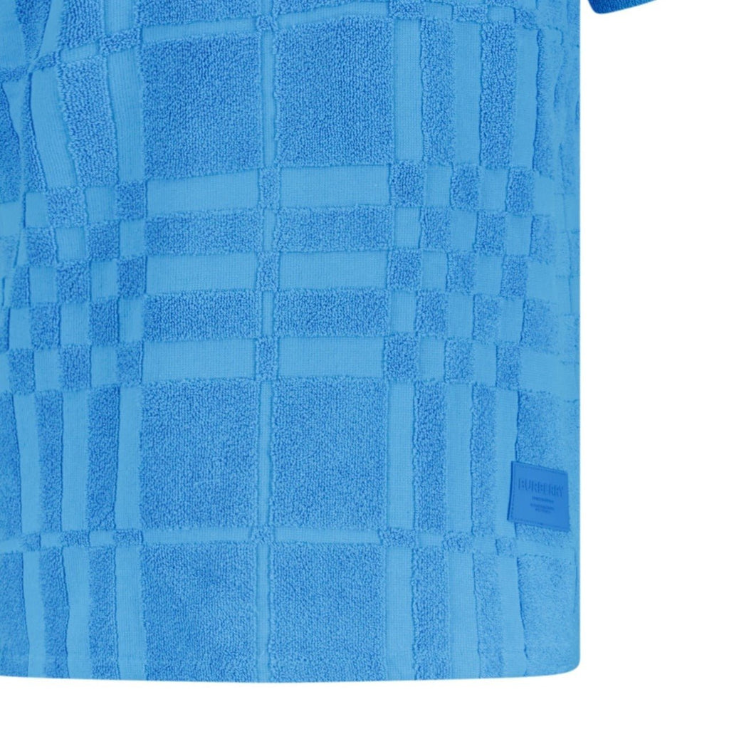 Burberry 'Willesden' Check Knit Cotton Terry T-Shirt Blue - Boinclo ltd - Outlet Sale Under Retail