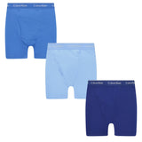 Calvin Klein Stencil Logo Cotton Stretch Boxers Blue, Baby Blue & Navy (3 Pack) - Boinclo ltd - Outlet Sale Under Retail