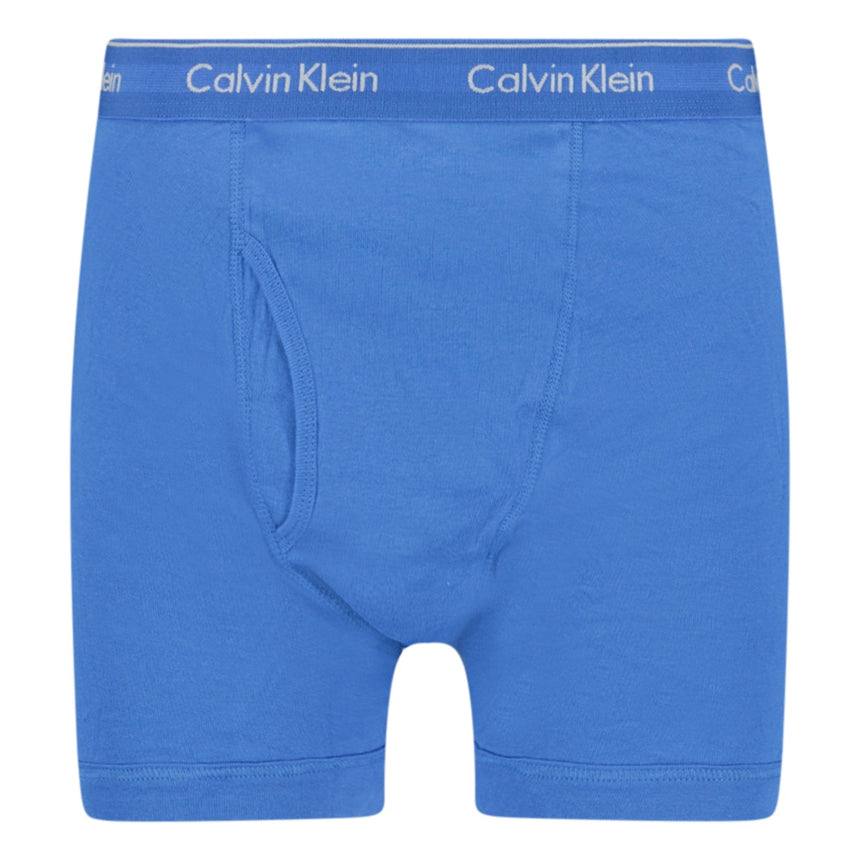 Calvin Klein Stencil Logo Cotton Stretch Boxers Blue, Baby Blue & Navy (3 Pack) - Boinclo - Outlet Sale Under Retail