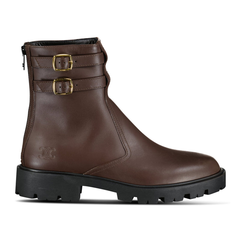 CELINE 25S MARTIN BOOTS IN BLACK CALFSKIN