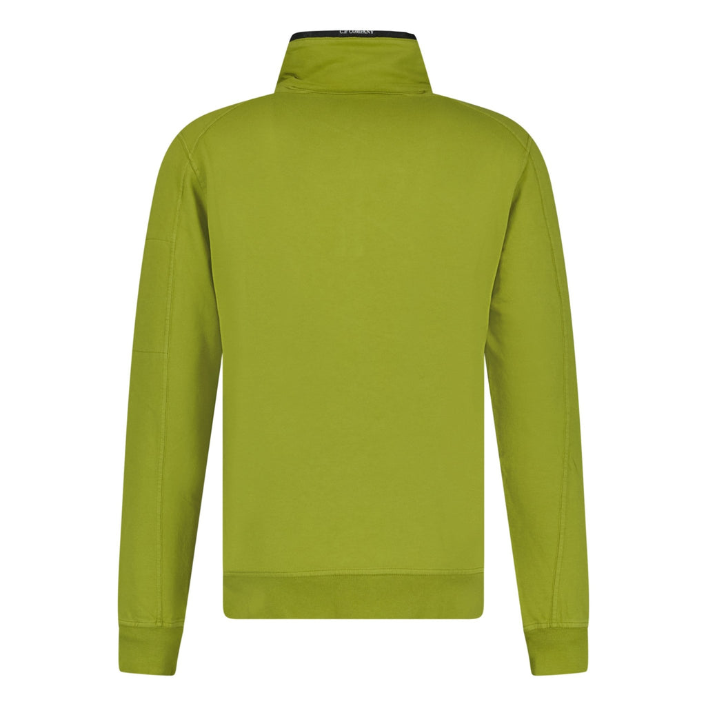 CP Company 1/4 Zip Lens Sweatshirt Light Fleece Olive - Boinclo ltd - Outlet Sale Under Retail