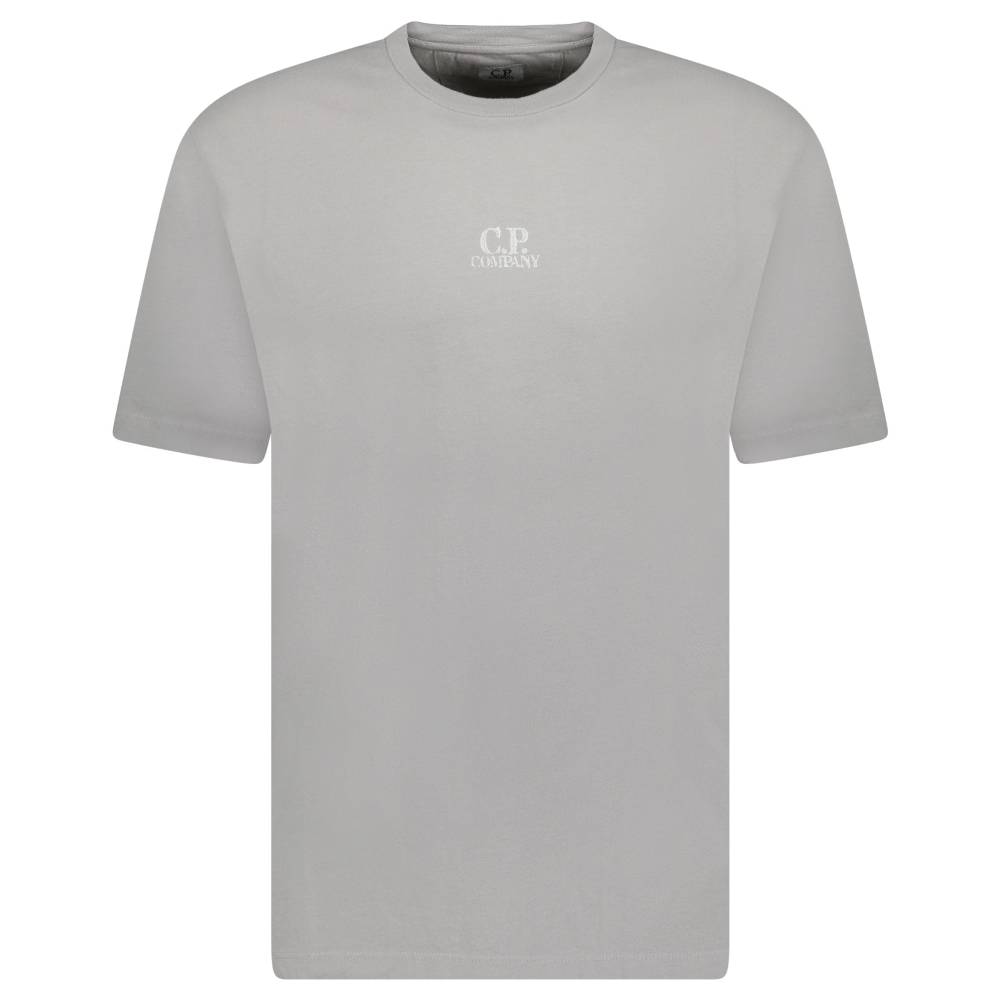 トップス C.P. COMPANY Jersey 24/1 Logo T-Shirt CP Company 24/1 Jersey Artisanal Three Cards T-Shirt in Grey