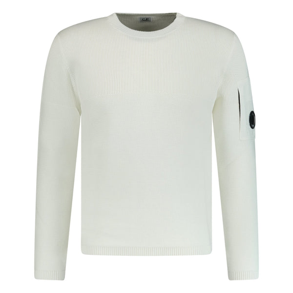 Arm Lens Knitted Sweatshirt White
