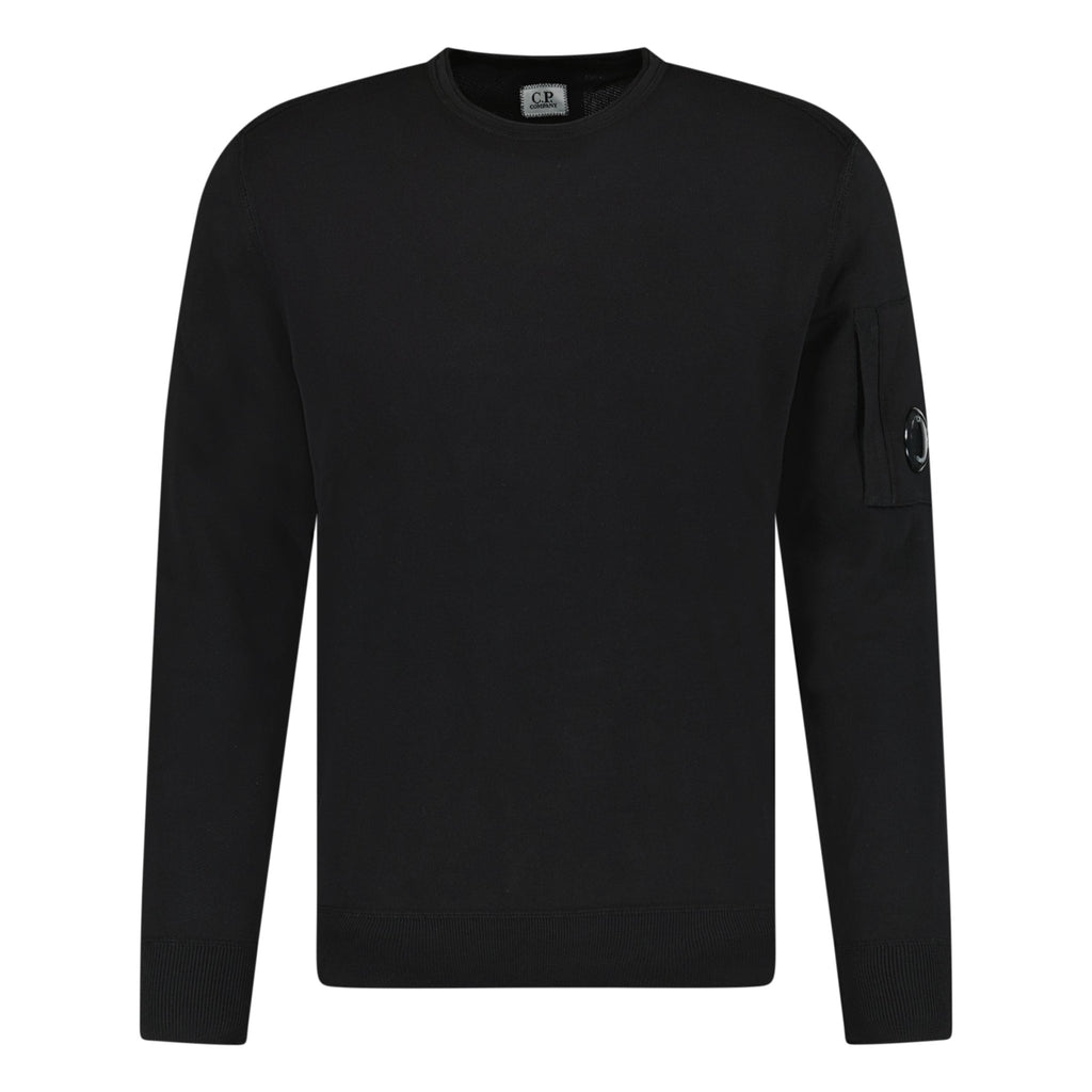 CP Company Arm Lens Terry Knitted Sweatshirt Black - Boinclo ltd - Outlet Sale Under Retail