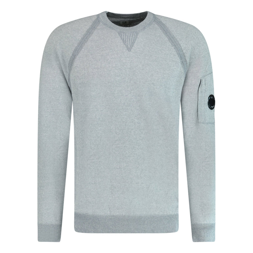 CP Company Knit Arm Lens Sweatshirt Grey - Boinclo ltd - Outlet Sale Under Retail