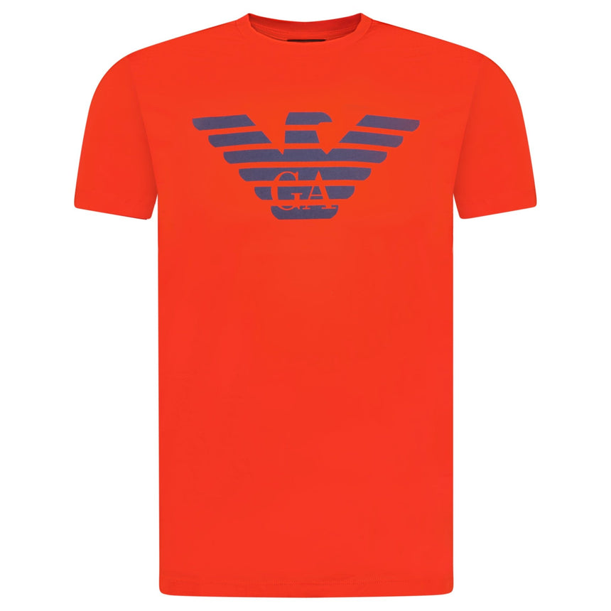 Emporio Armani Eagle Logo Cotton T-Shirt Red - Boinclo - Outlet Sale Under Retail