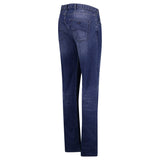 Emporio Armani J45 Regular Fit 5 Pocket Black Eagle Distressed Belt Patch Jeans Blue - Boinclo - Outlet Sale Under Retail