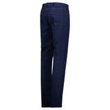 Emporio Armani J45 Slim Fit 5 Pocket Black Eagle Distressed Belt Patch Jeans Dark Blue - Boinclo - Outlet Sale Under Retail