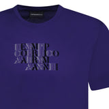 Emporio Armani Velvet Writing Logo Mercerised T-Shirt Purple - Boinclo - Outlet Sale Under Retail