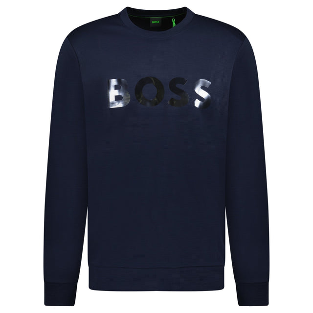 Hugo Boss Salbo Mirror Crewneck Sweatshirt Navy - Boinclo - Outlet Sale Under Retail
