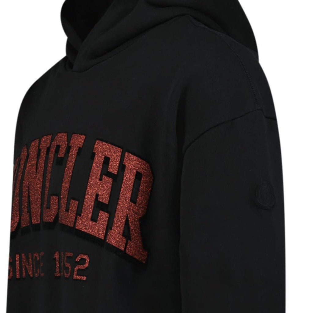 Moncler 1952 Glitter Hooded Sweatshirt Black - Boinclo ltd - Outlet Sale Under Retail