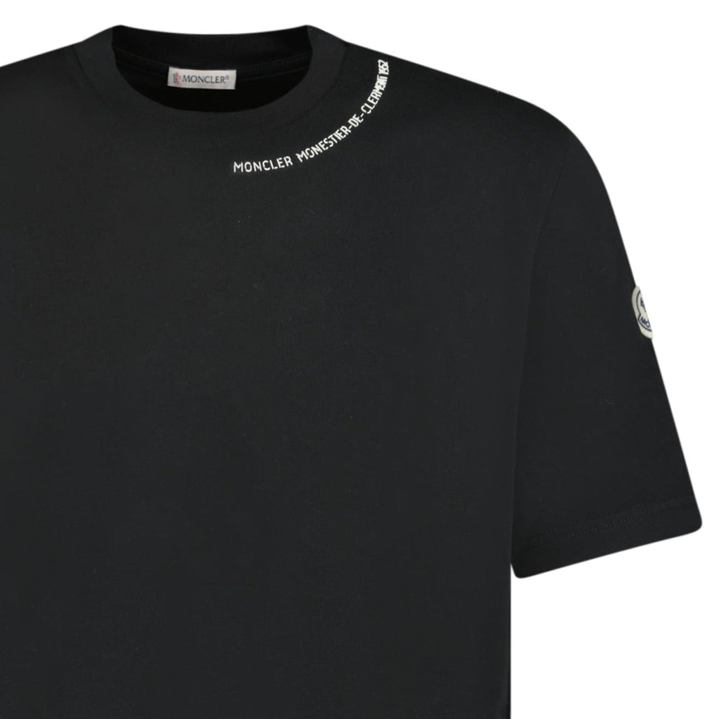 Moncler Collar Accent Writing Logo T-Shirt Black - Boinclo ltd - Outlet Sale Under Retail