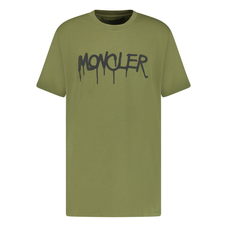 Moncler Graffiti Print T - Shirt Khaki - Boinclo ltd - Outlet Sale Under Retail