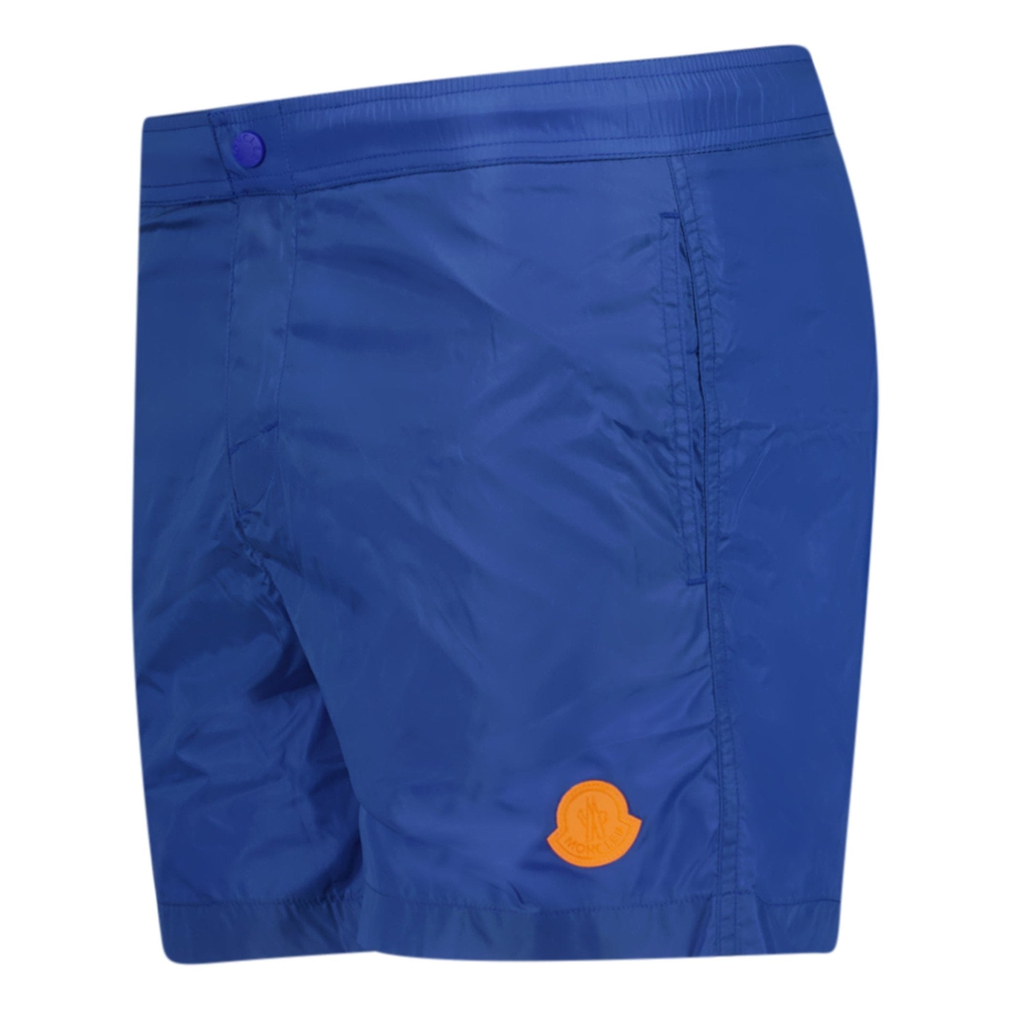 Moncler Logo Swim Shorts Blue & Orange Logo