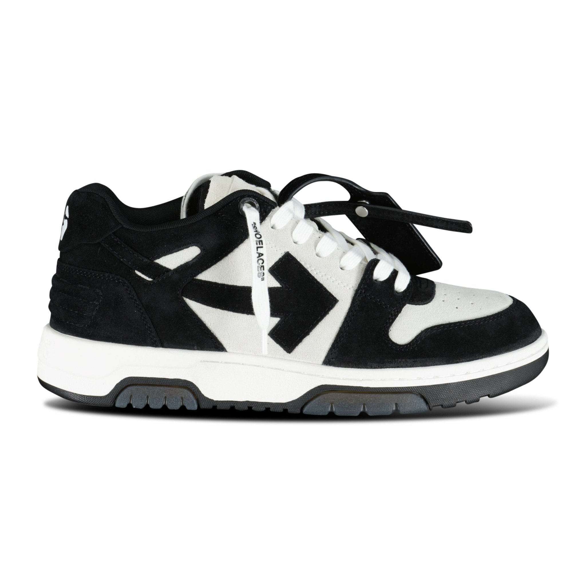 OFF-WHITE Out Of Office Low-Top Suede Trainers Black & White