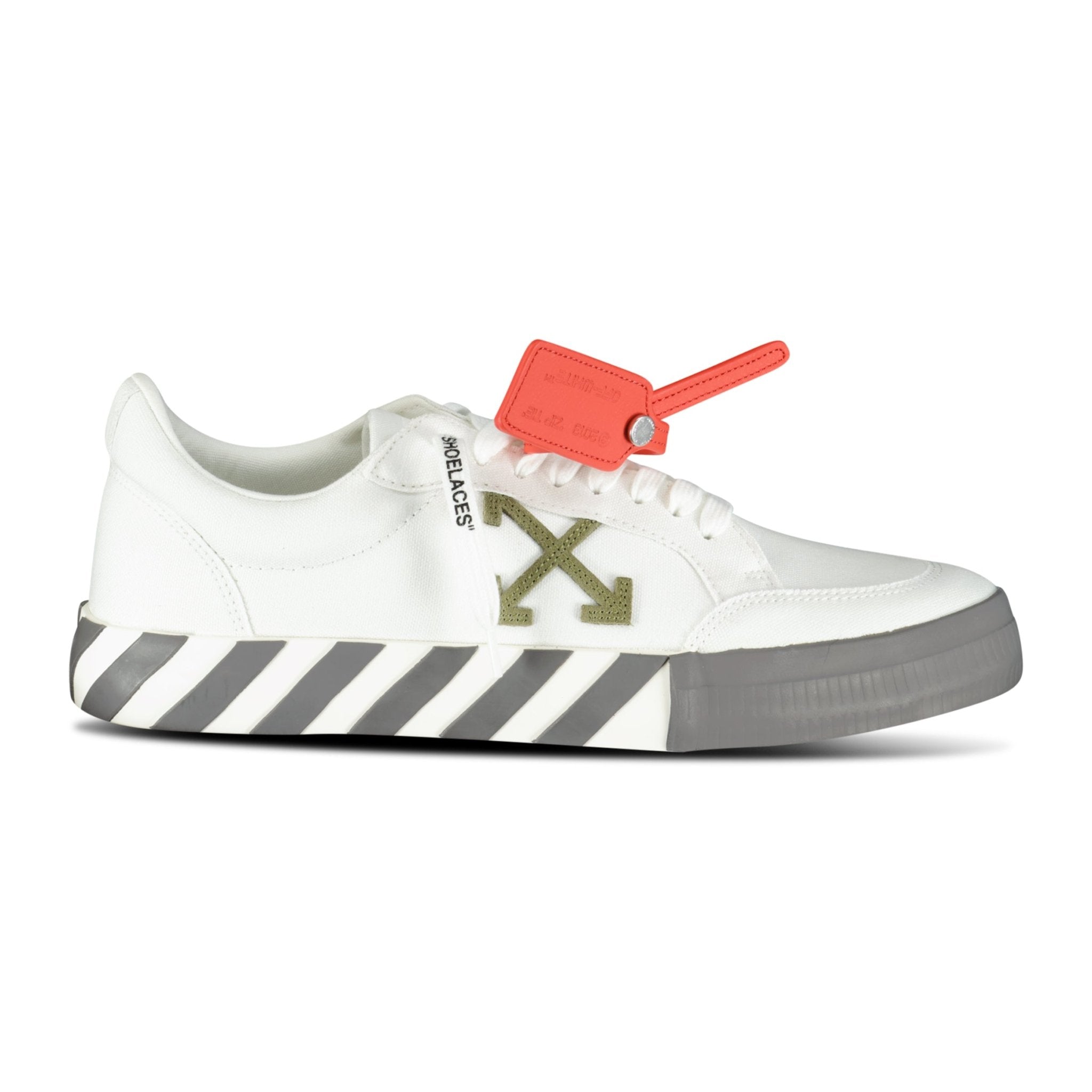 OFF-WHITE Vulcanised Canvas Low-Top Trainers White & Dark Grey