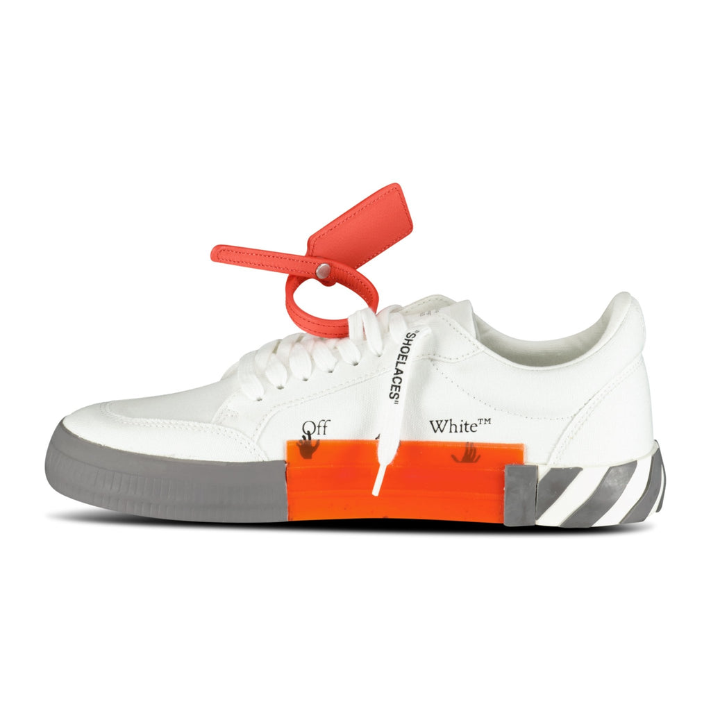 OFF-WHITE Vulcanised Canvas Low-Top Trainers White & Dark Grey - Boinclo ltd - Outlet Sale Under Retail