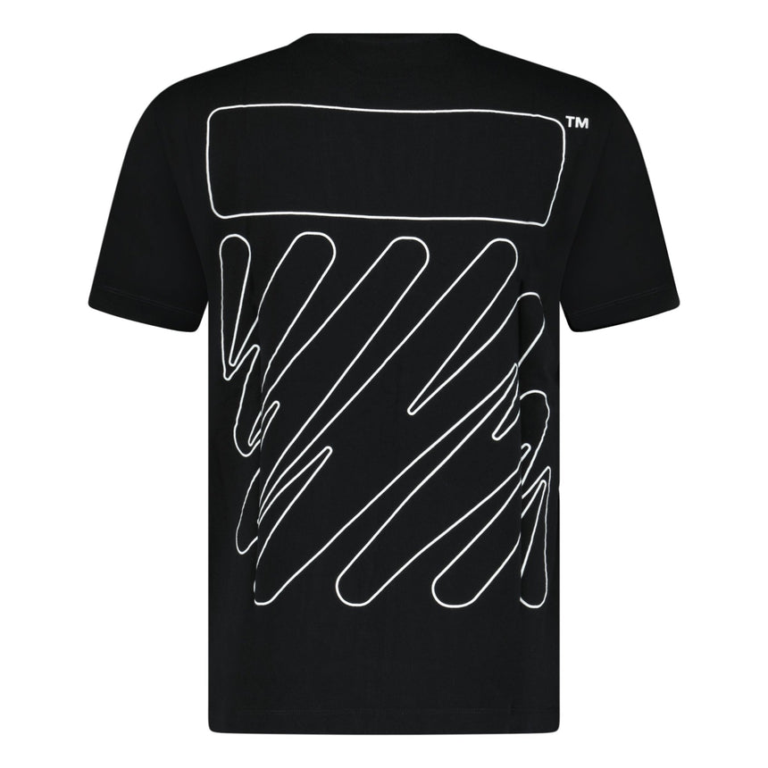 Off-White Wave Outline Diagonal Logo T-Shirt Black - Outlet Sale  