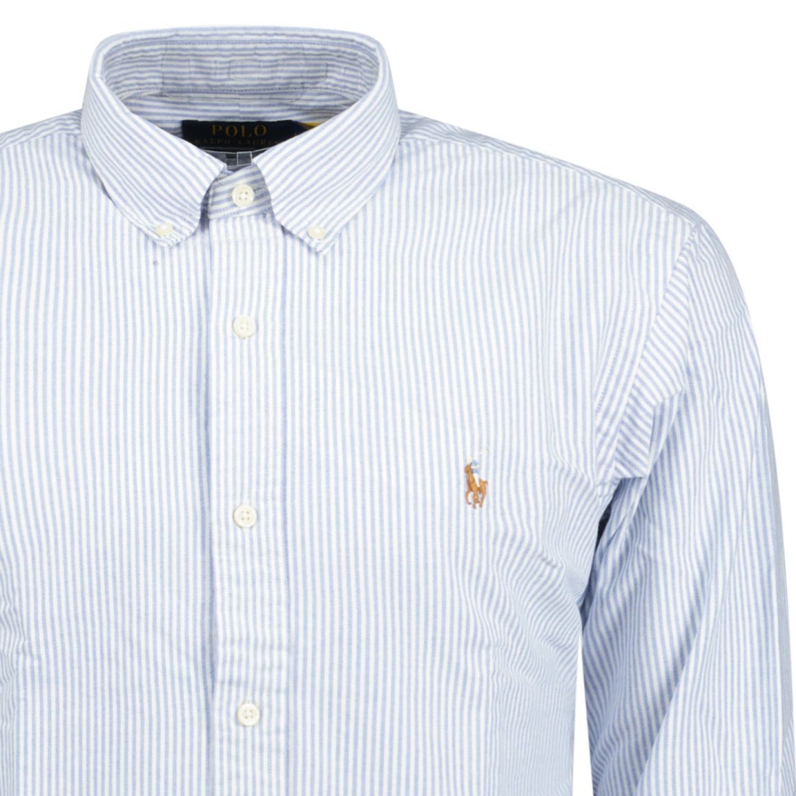 Polo Ralph Lauren Custom Fit Striped Stretch Oxford Shirt Blue White Outlet Sale Always Under Retail Boinclo