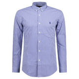 Polo Ralph Lauren Slim Fit Stripe Stretch Oxford Shirt Blue & White - Boinclo - Outlet Sale Under Retail