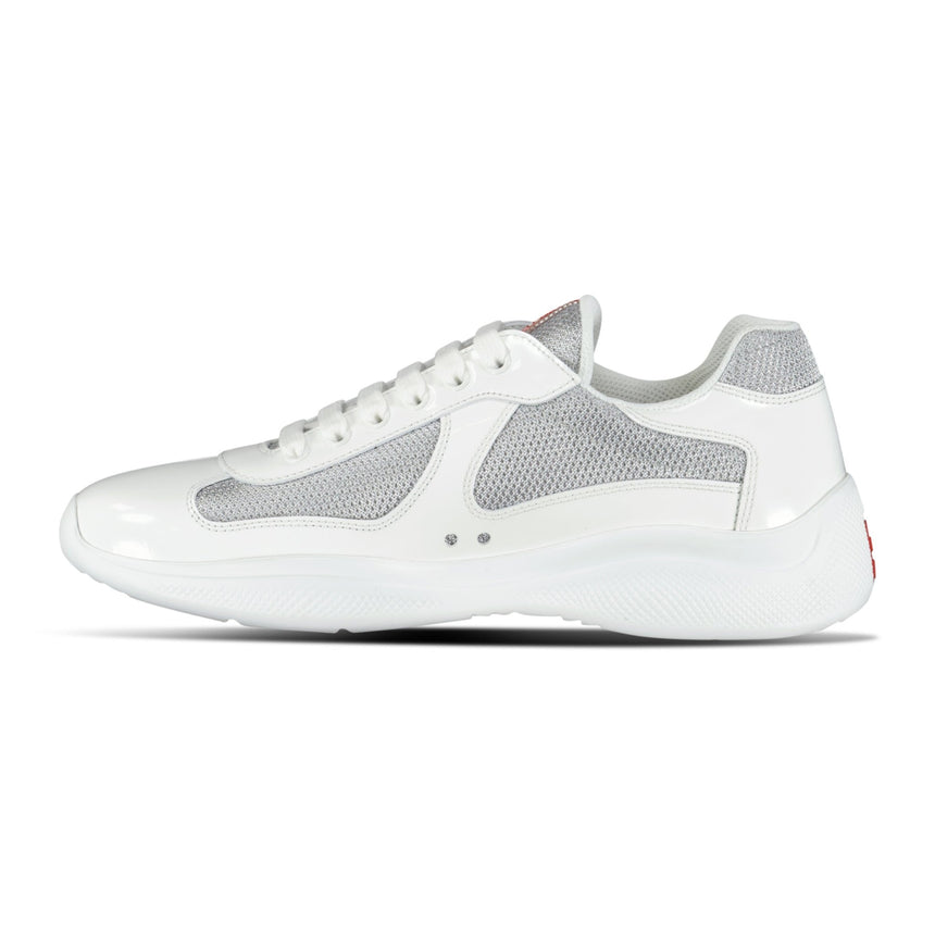 Prada Americas Cup Mesh Runners Patent White - Boinclo - Outlet Sale Under Retail