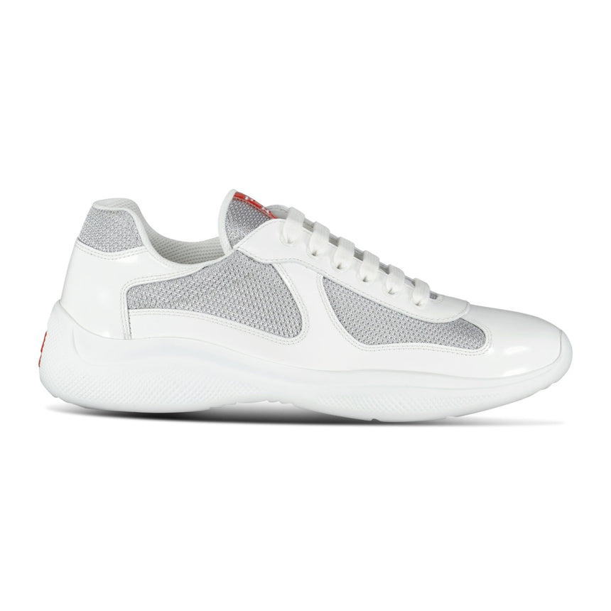 Prada Americas Cup Mesh Runners Patent White - Boinclo - Outlet Sale Under Retail